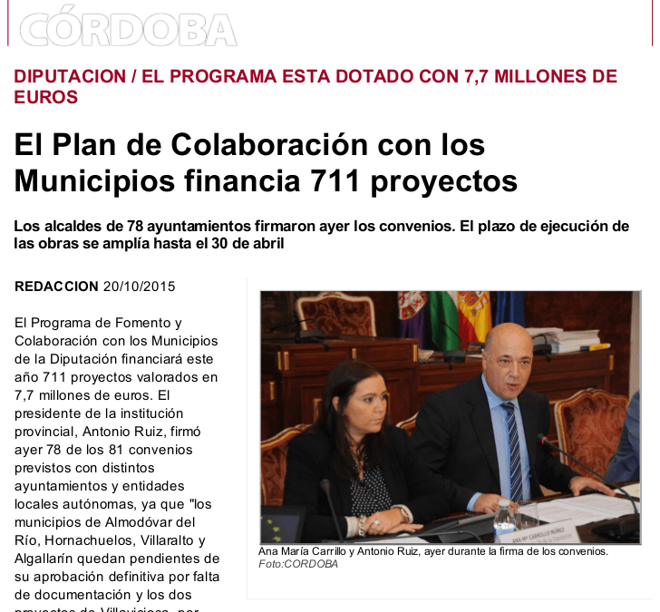 Prensa sobre el programa de colaboración con los municipios 1