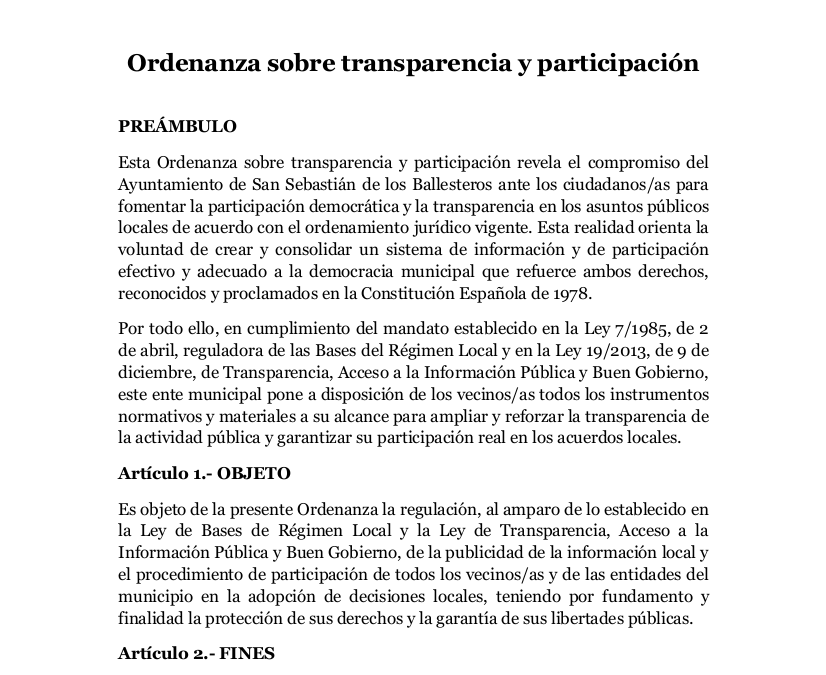 Ordenanza sobre transparencia y participación 1