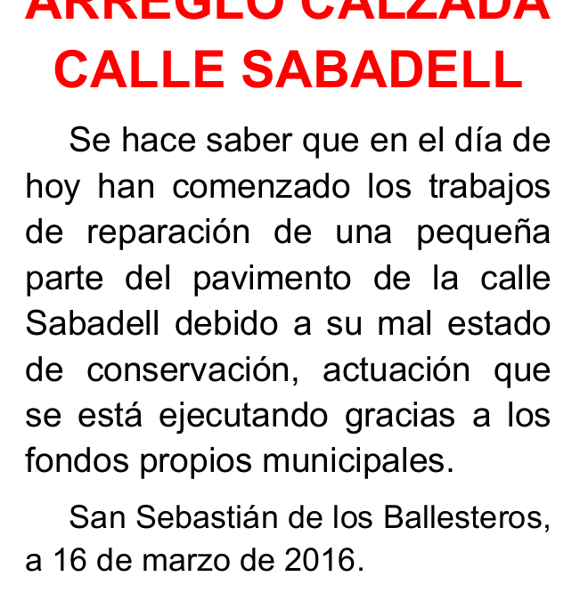 Obras en calle Sabadell 1