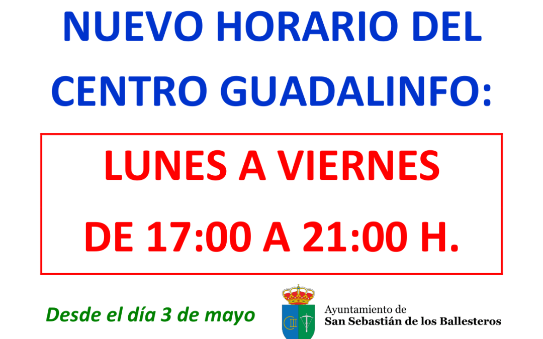 Actualización de horario del Guadalinfo 1