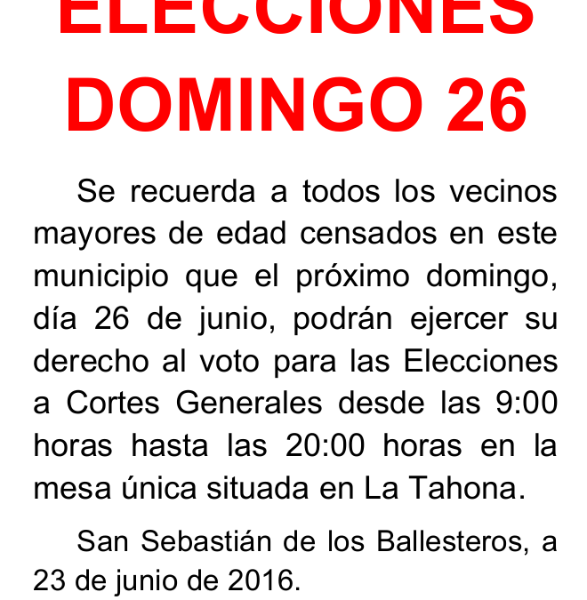Elecciones Generales 2016 1
