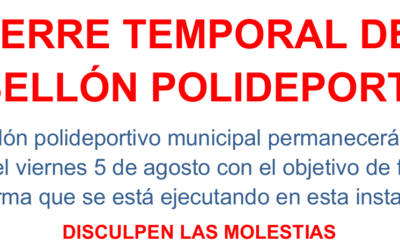 Cierre temporal del pabellón polideportivo