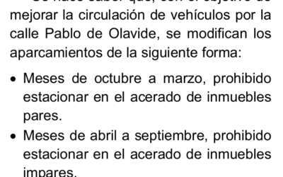 Estacionamiento de vehículos en Pablo de Olavide