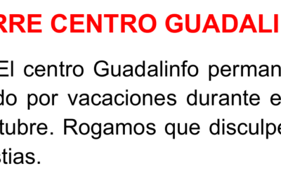 Cierre del Centro Guadalinfo por vacaciones