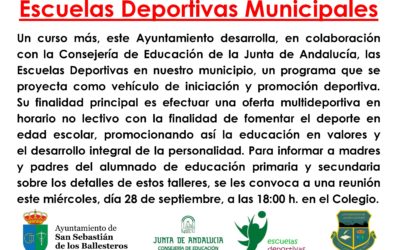 Escuelas deportivas municipales 2016-17