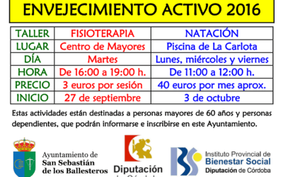 Talleres de fisioterapia y natación para mayores