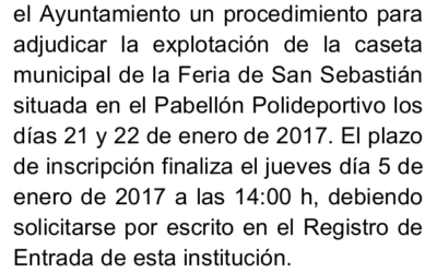 Explotación caseta Feria de San Sebastián 2017