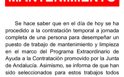 Empleo del programa extraordinario de contratación 2016