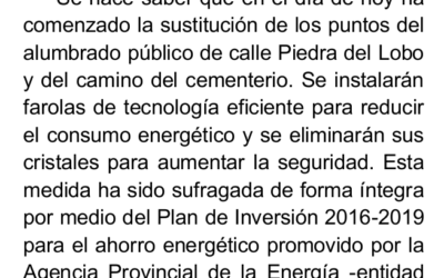 Sustitución de alumbrado público