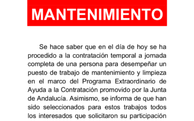Empleo del programa extraordinario de contratación 2016