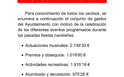 Gastos actividades navideñas 2016