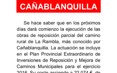 Obras en el camino de Cañablanquilla