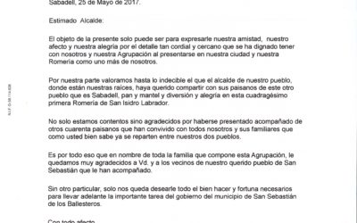Carta de la Agrupación de Sabadell
