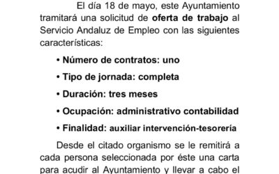 Contratación de auxiliar administrativo
