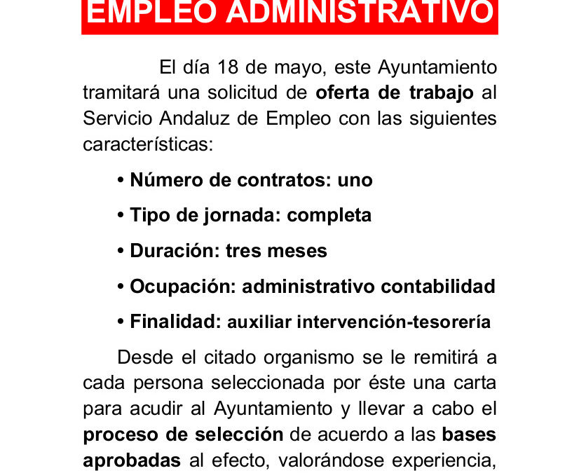 Contratación de auxiliar administrativo 1