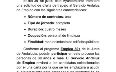 Contratación para limpieza de edificios municipales