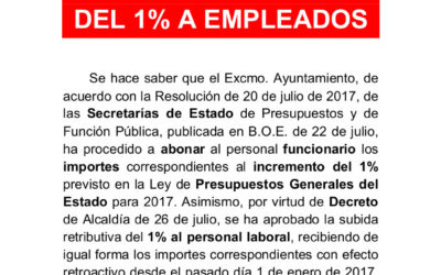 Incremento salarial del 1 por ciento