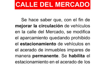 Estacionamiento de vehículos en calle del Mercado