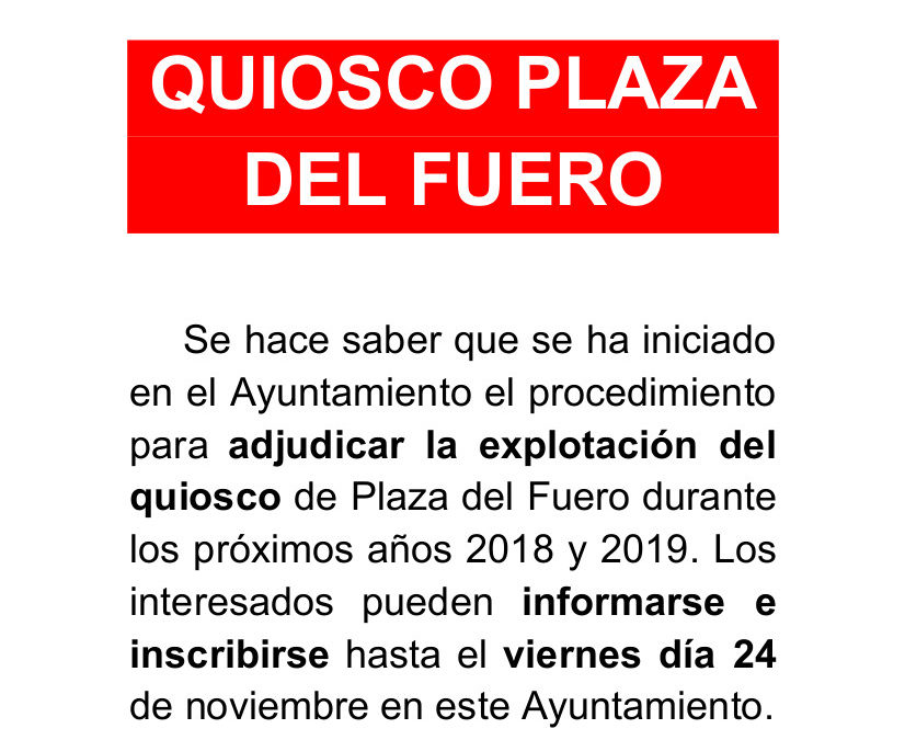 Quiosco de la Plaza del Fuero años 2018 y 2019 1