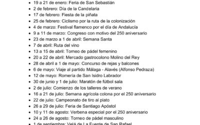 Agenda de eventos 2018