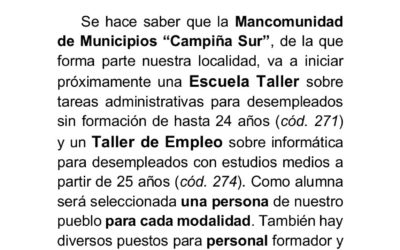 Taller de Empleo y Escuela Taller de Mancomunidad