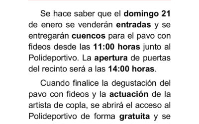 Indicaciones Pavo con Fideos 2018