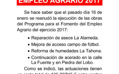 Reanudación de las obras del PFEA 2017