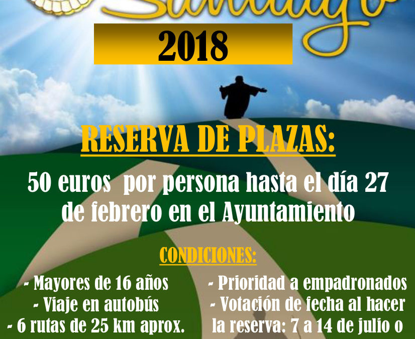 Reserva de plazas para Camino de Santiago 2018 1