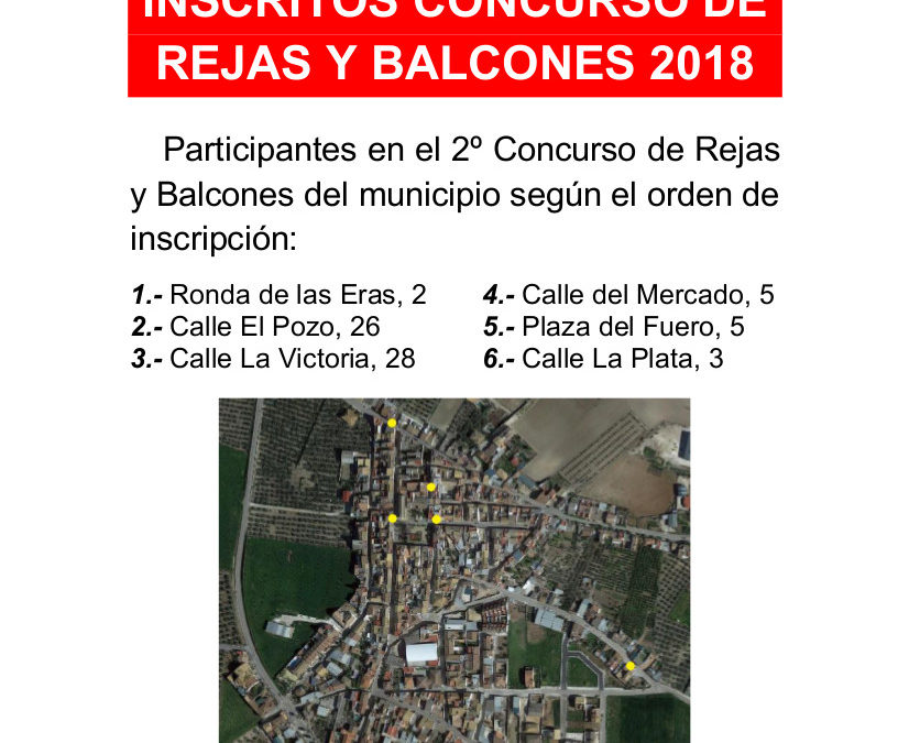 Inscritos II Concurso de Rejas y Balcones 1
