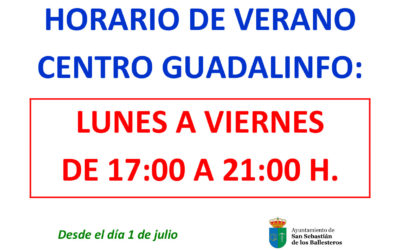 Horario del centro Guadalinfo verano 2018
