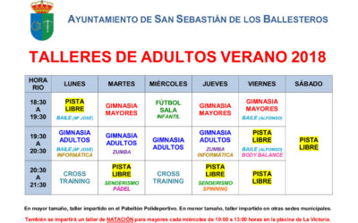 Horario de talleres para adultos verano 2018