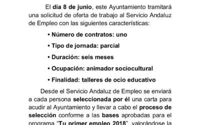 Contratación de monitor sociocultural