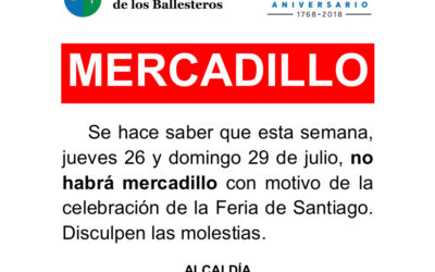Suspensión de mercadillo Feria de Santiago 2018