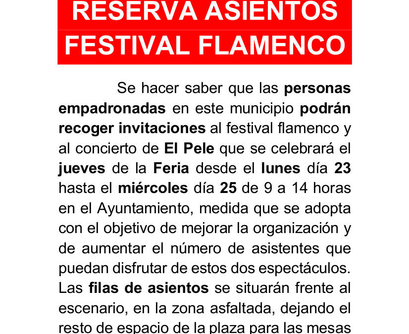 Reserva asientos flamenco Feria de Santiago 2018 1