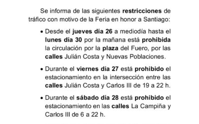 Restricciones de tráfico Feria de Santiago 2018