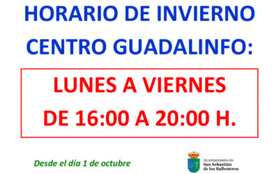 Horario del centro Guadalinfo invierno 2018