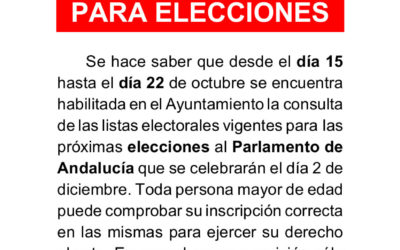 Exposición del Censo Electoral para las Elecciones Autonómicas