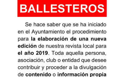 Nueva edición de la revista Ballesteros para 2019