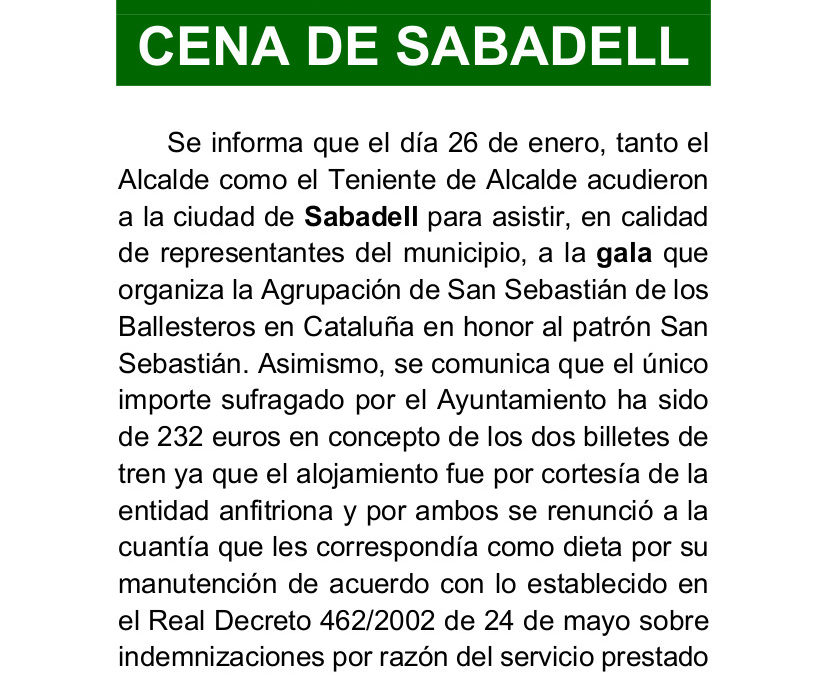 Gastos viaje a cena de San Sebastián en Sabadell 2019 1