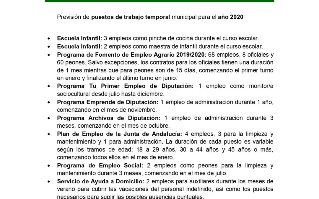Calendario de empleo municipal 2020 1