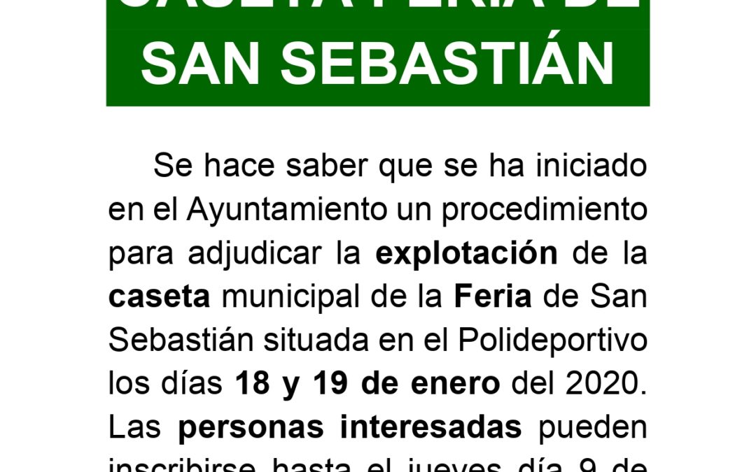 Explotación de la caseta municipal de la Feria de San Sebastián 2020    1