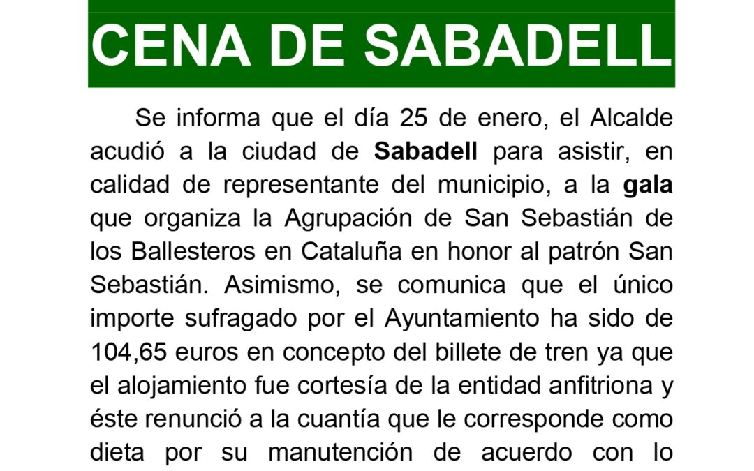 Gastos viaje a cena de San Sebastián en Sabadell 2020 1
