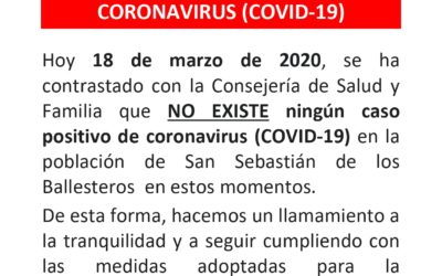 COMUNICADO OFICIAL SOBRE CORONAVIRUS (COVID-19)
