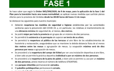 Plan de desescalada. Fase 1