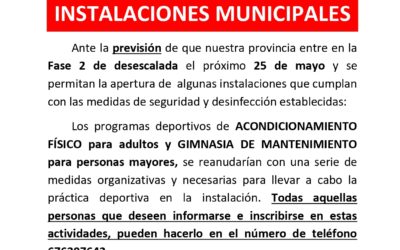 Actividades deportivas en instalaciones municipales