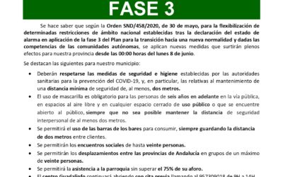 Plan de desescalada. Fase 3