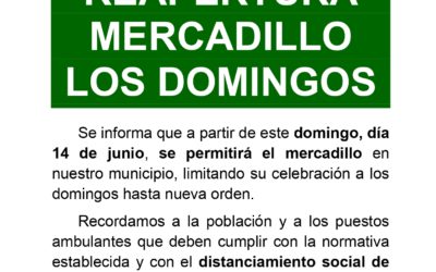 Reapertura mercadillo los domingos