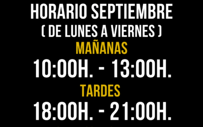 Horario Pabellón Polideportivo y Gimnasio Municipal en septiembre