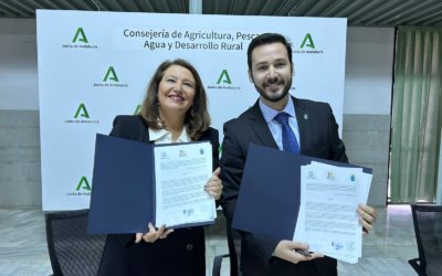 Firma del convenio para la construcción de la E.D.A.R. entre San Sebastián de los Ballesteros y la Junta de Andalucía.