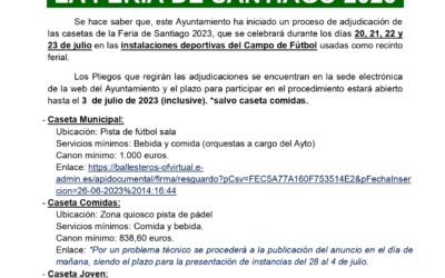 Adjudicación casetas de la Feria de Santiago 2023